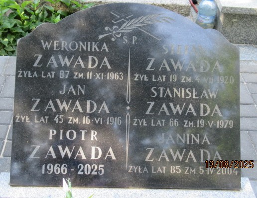 Piotr Zawada 1966 Otwock - Grobonet - Wyszukiwarka osób pochowanych