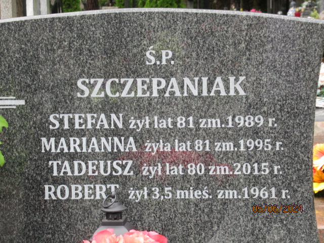 Tadeusz Szczepaniak 1935 Otwock - Grobonet - Wyszukiwarka osób pochowanych