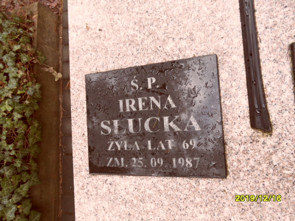 Irena Słucka  Otwock - Grobonet - Wyszukiwarka osób pochowanych