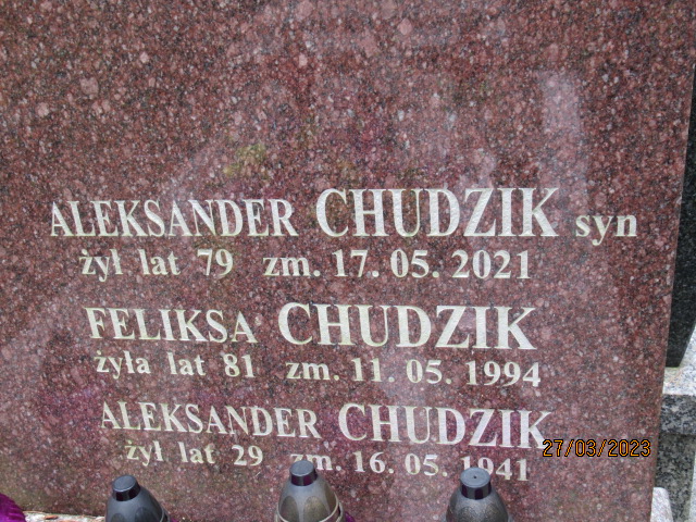 Aleksander Chudzik 1941 Otwock - Grobonet - Wyszukiwarka osób pochowanych