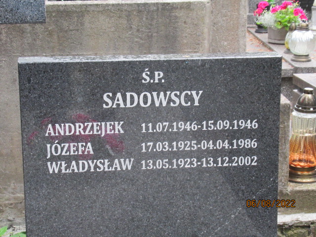 Józefa Sadowska 1925 Otwock - Grobonet - Wyszukiwarka osób pochowanych