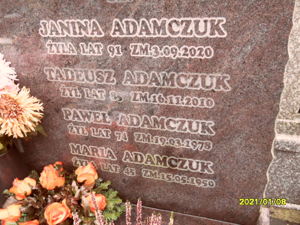 Janina Adamczuk 1929 Otwock - Grobonet - Wyszukiwarka osób pochowanych