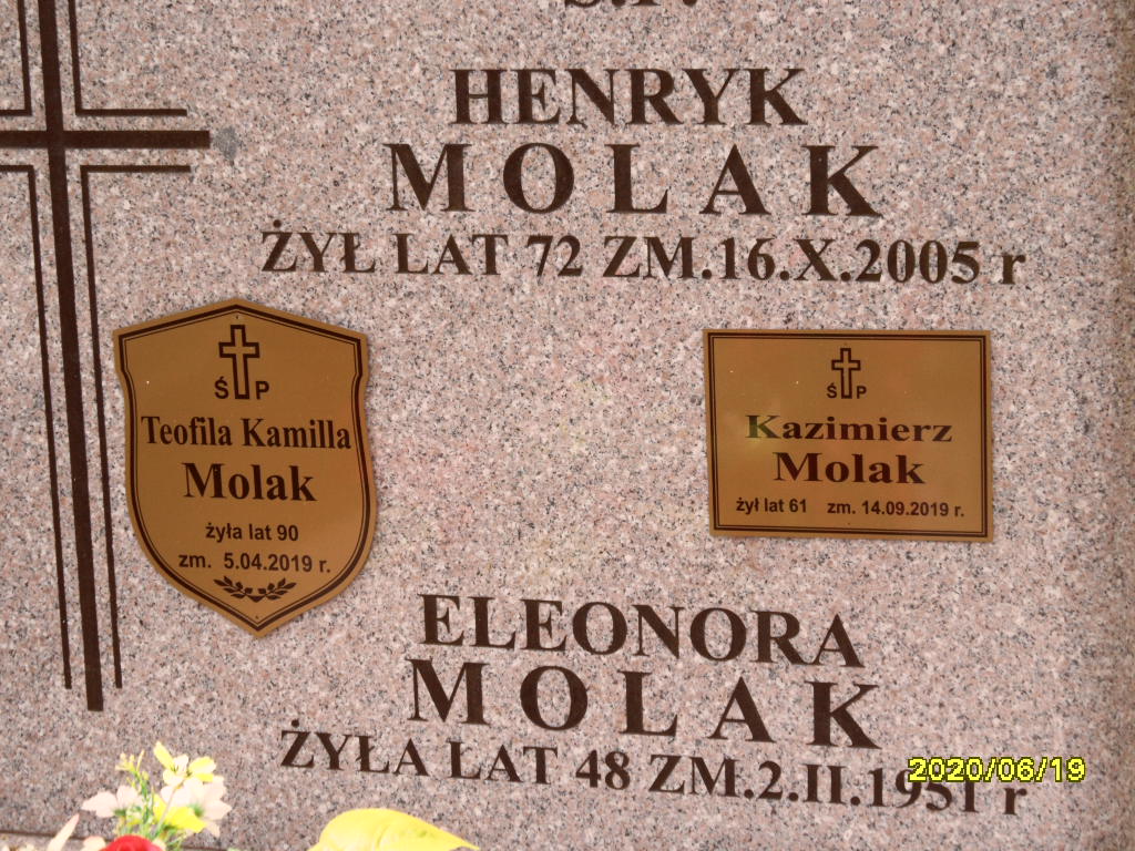 Teofila Molak 1929 Otwock - Grobonet - Wyszukiwarka osób pochowanych