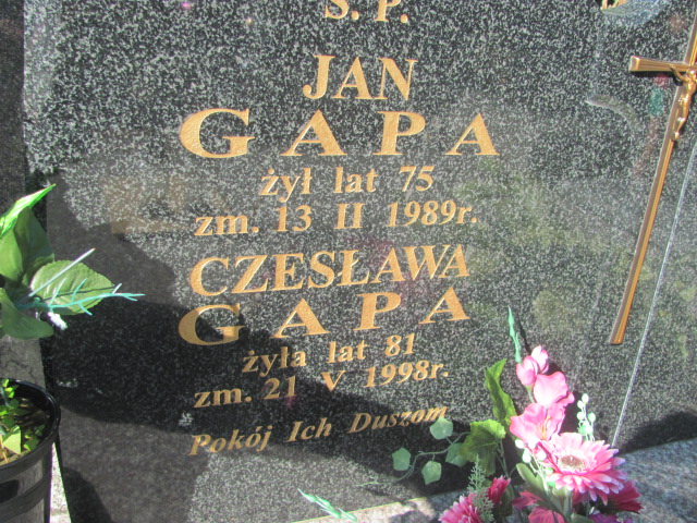 Czesława Gapa Otwock - Grobonet - Wyszukiwarka osób pochowanych
