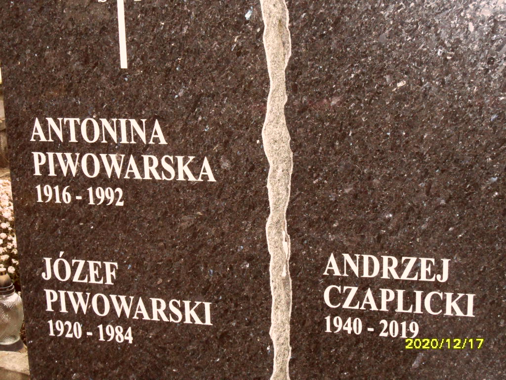 Józef Piwowarski Otwock - Grobonet - Wyszukiwarka osób pochowanych