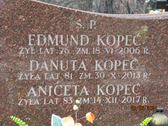 Aniceta Kopeć 1934 Otwock - Grobonet - Wyszukiwarka osób pochowanych