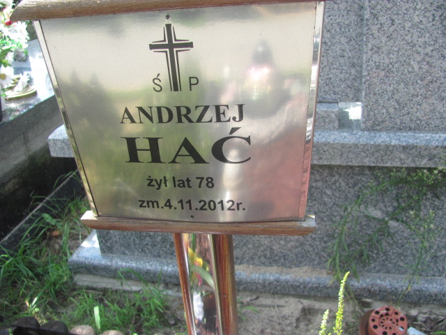 Andrzej Hać 1934 Otwock - Grobonet - Wyszukiwarka osób pochowanych