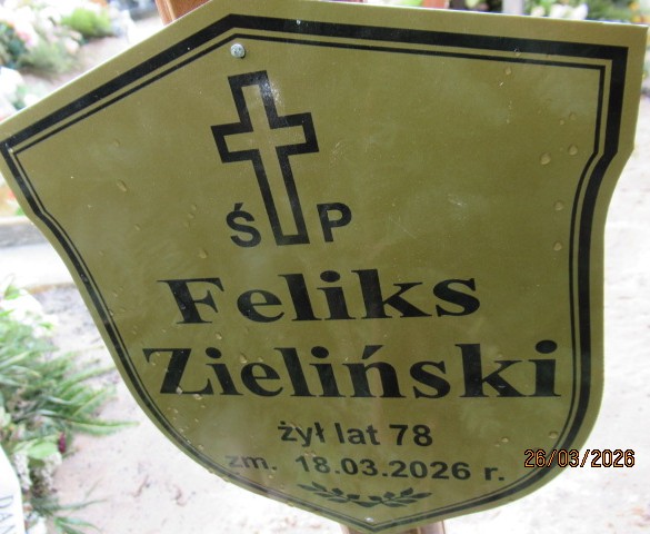 Feliks Zieliński 1947 Otwock - Grobonet - Wyszukiwarka osób pochowanych